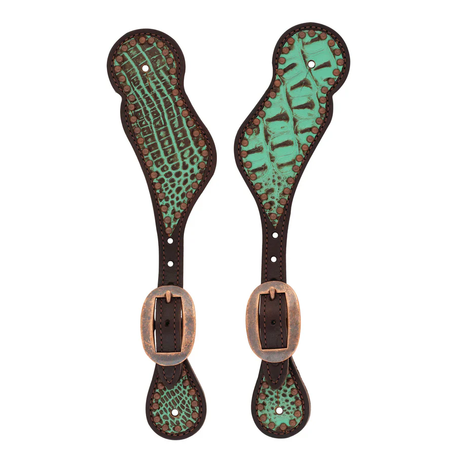 Weaver Leather Turquoise Croc Spur Strap