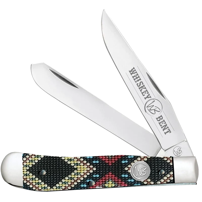 Whiskey Bent Black Diamond Bead Trapper Knife