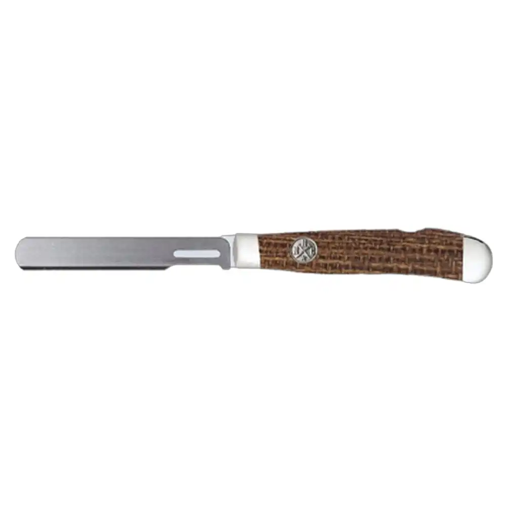 Whiskey Bent Burlap Canvas Bullcutter Trapper Knife