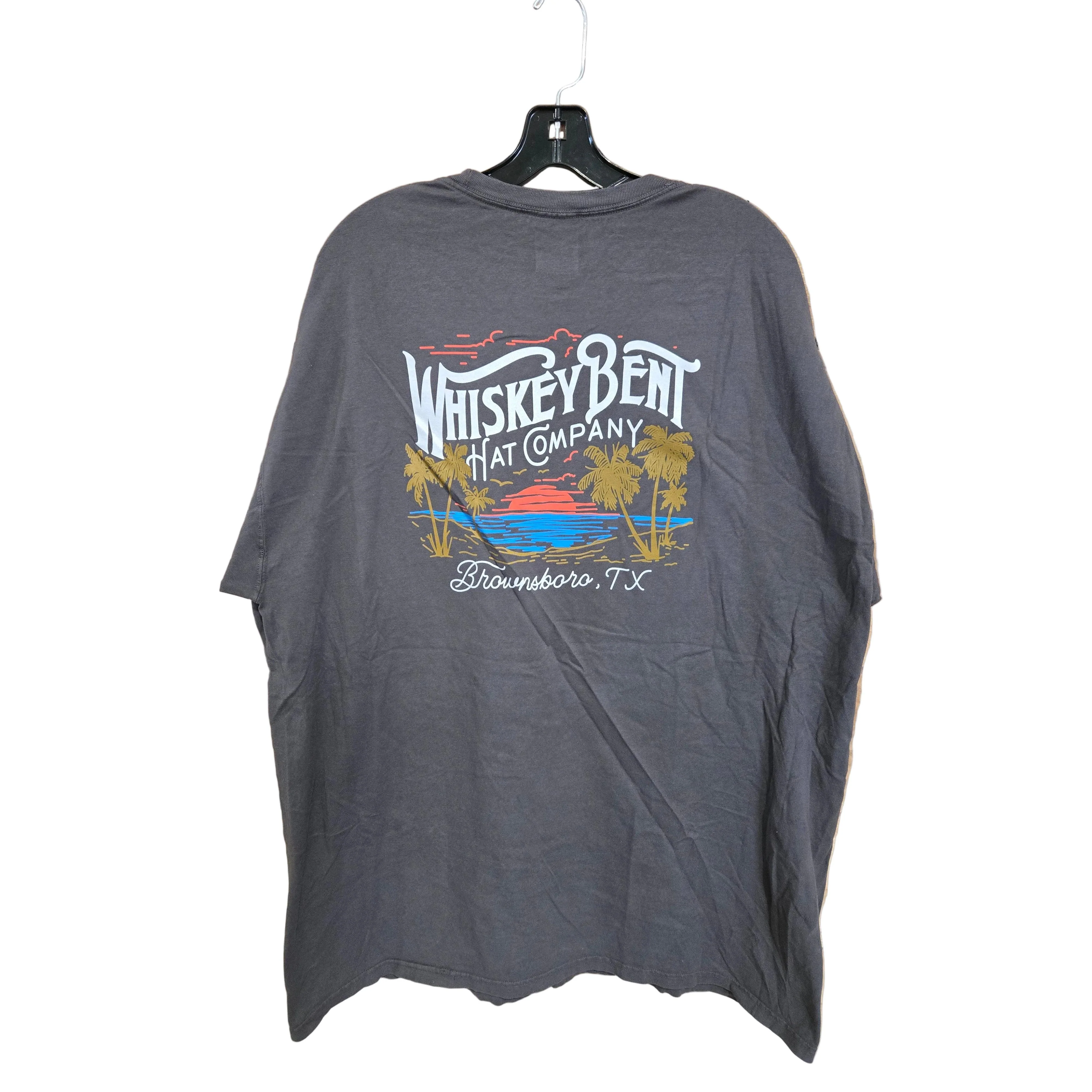 Whiskey Bent Hat Co Beach Front Tee Shirt - Dark Grey - Image 2