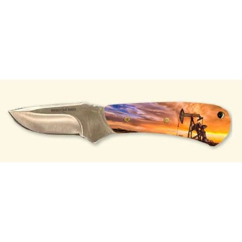 Whiskey Bent Pump Jack Sunrise Mini Skinner Knife