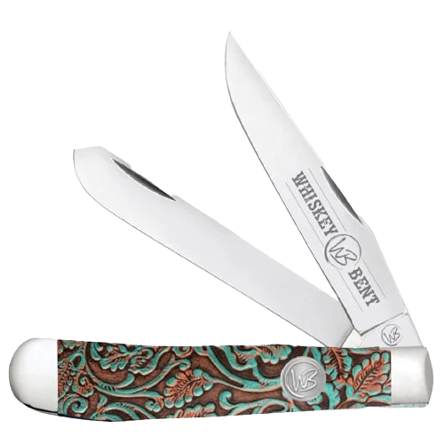 Whiskey Bent Tooled Country Trapper Knife