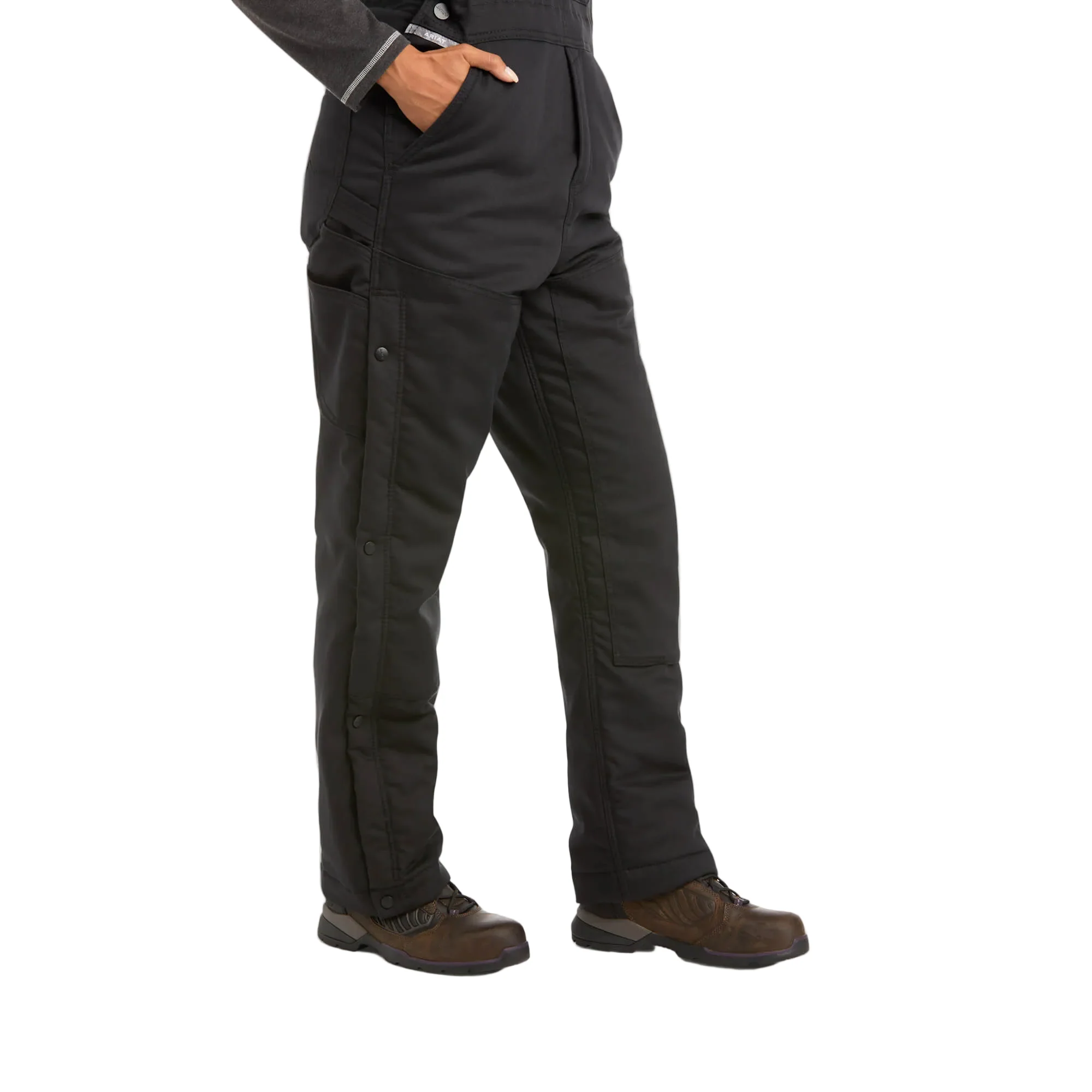 Ariat Women's Rebar Duracanvas Insulated Bib Overalls - Black - Image 3