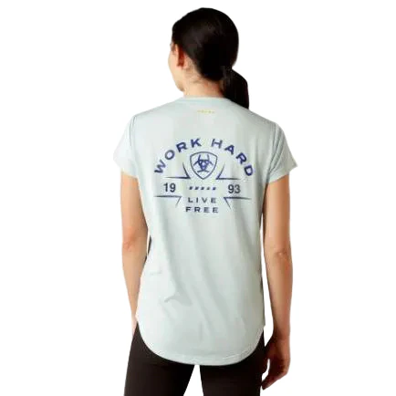 Womens Rebar Evolution Work Hard V-Neck Short Sleeve Tee Shirt - Multiple Colors - Image 4
