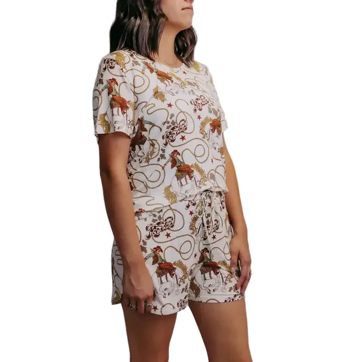 Women's Rodeo Modal Pajama Short Set - Rodeo Design
