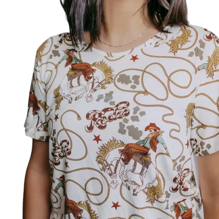 Women's Rodeo Modal Pajama Short Set - Rodeo Design - Image 3