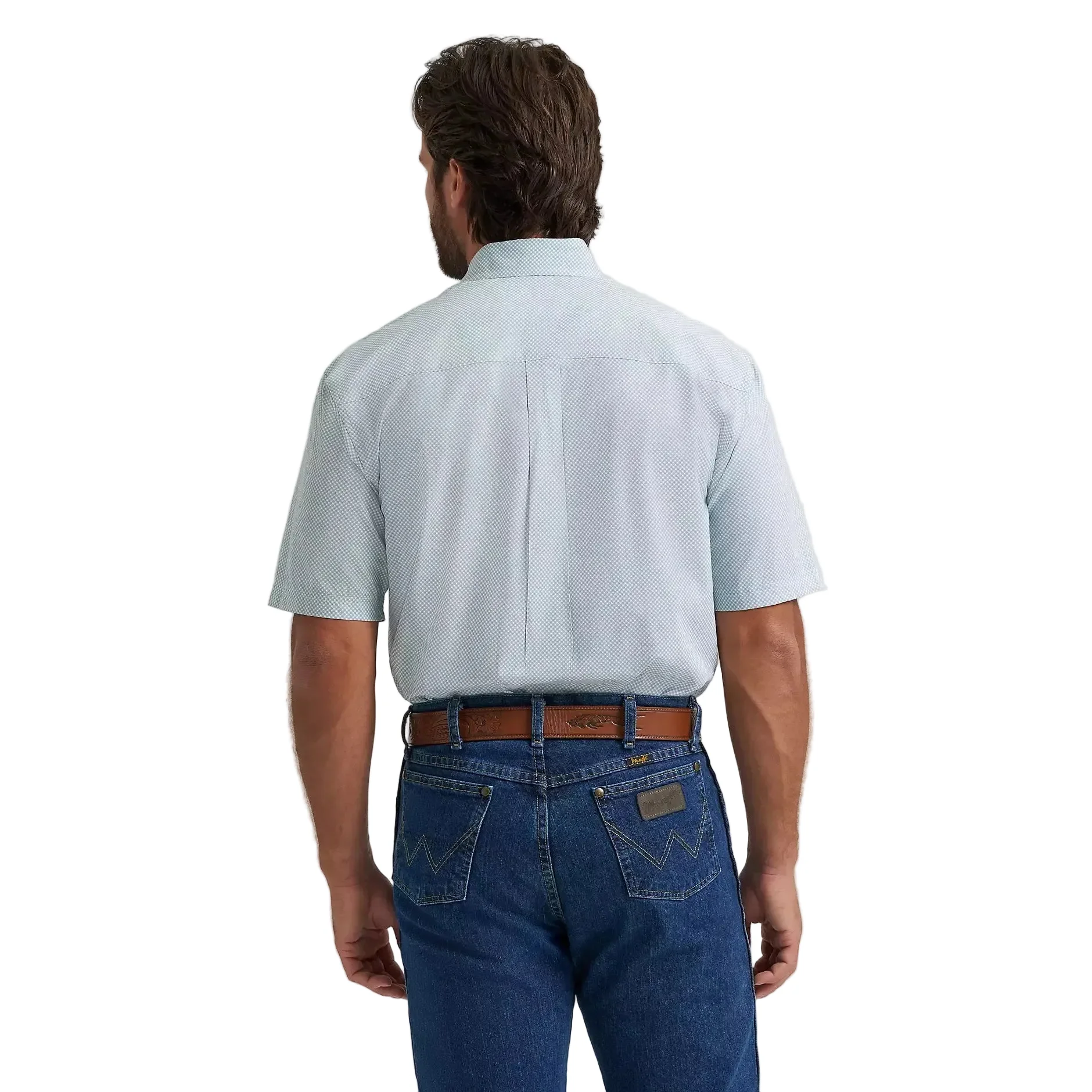 Wrangler® George Strait™ Short Sleeve 2 Pocket Button Down Shirt - Grove Green Bubbles - Image 2