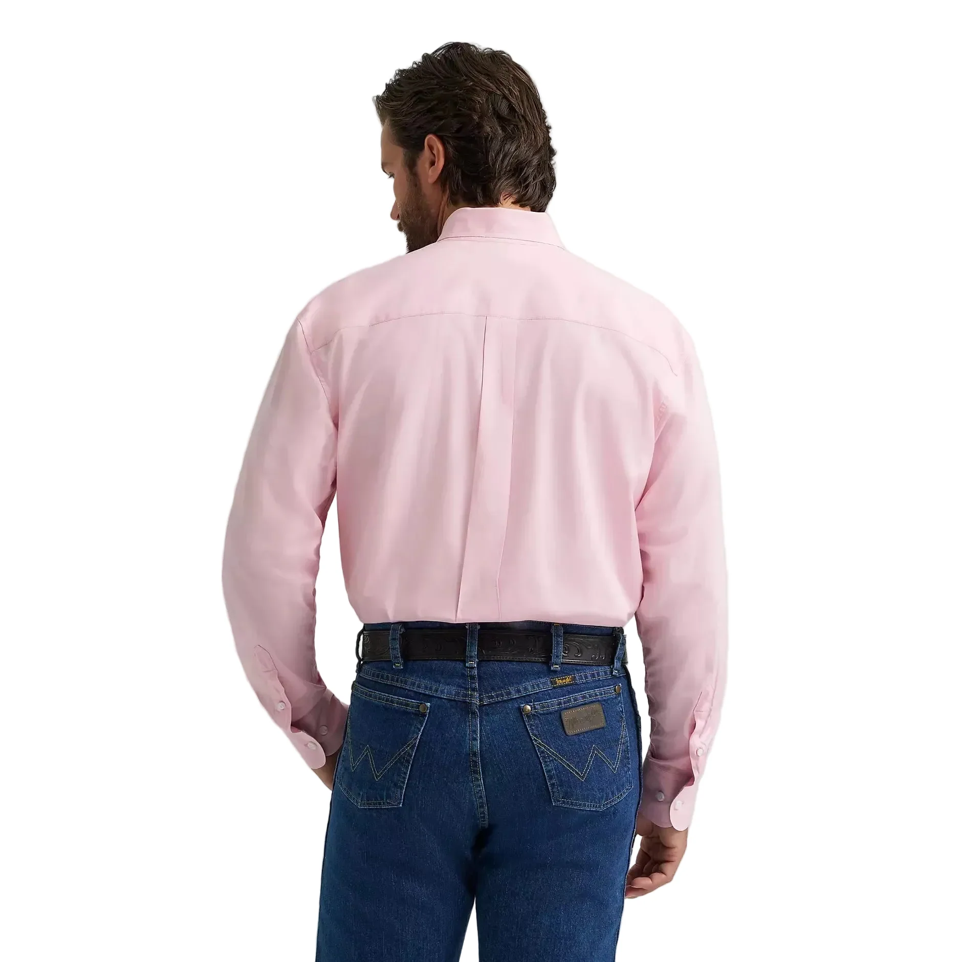 Wrangler® George Strait™ Solid One Pocket Button Down Long Sleeve Shirt - Bubble Pink - Image 2