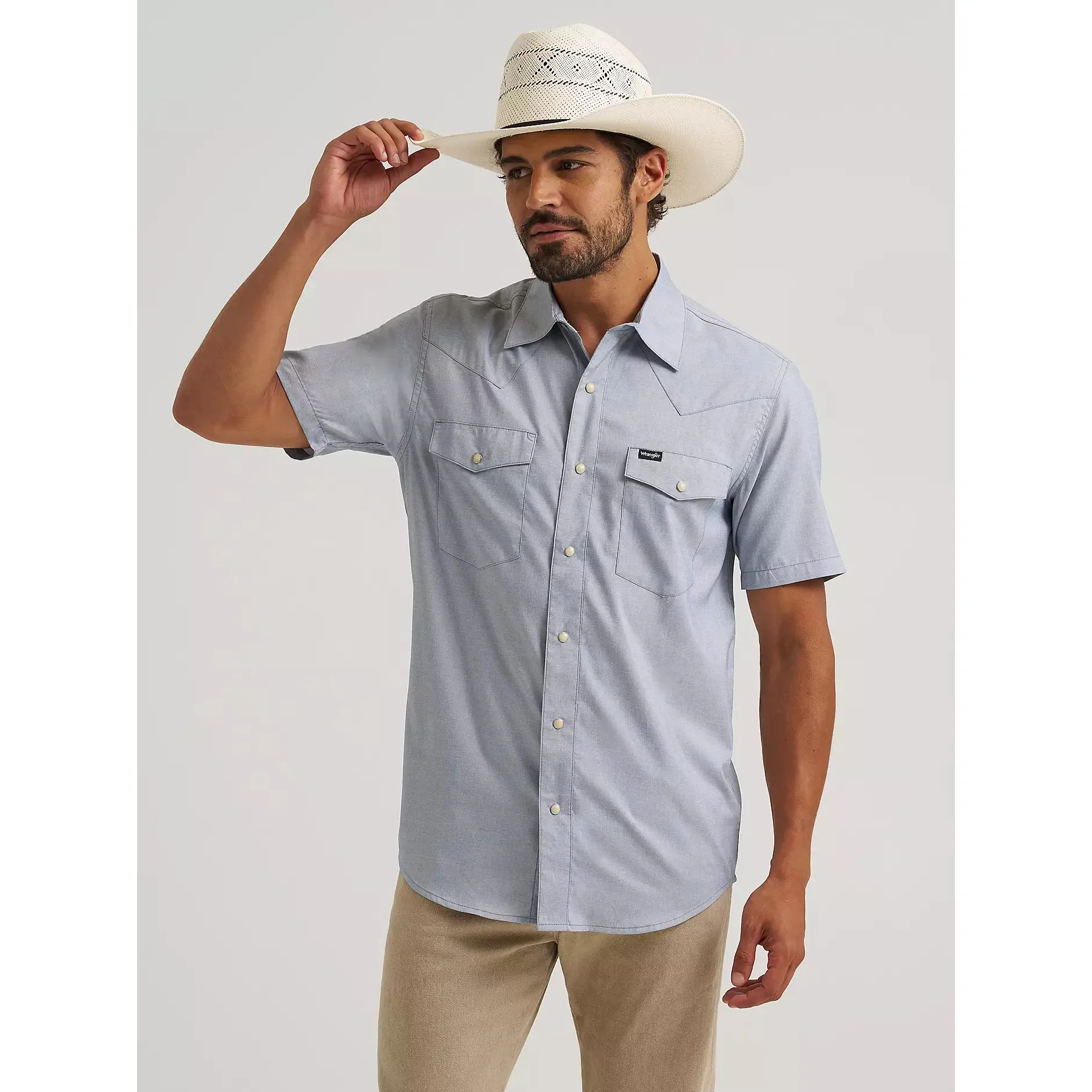 Wrangler All Terrain Gear Drover Short Sleeve Utility Shirt- Bering Sea