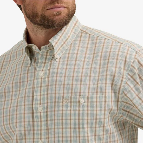 Wrangler  Men's Classic Long Sleeve Shirt- Tan - Image 2