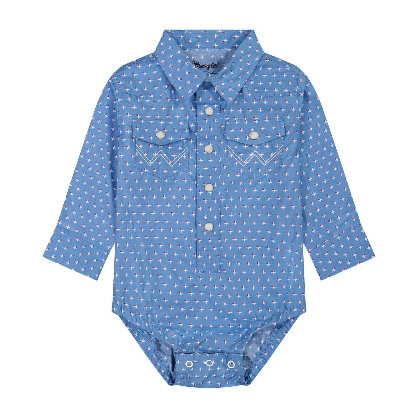 Wrangler Baby Boy Long Sleeve Bodysuit- Blue