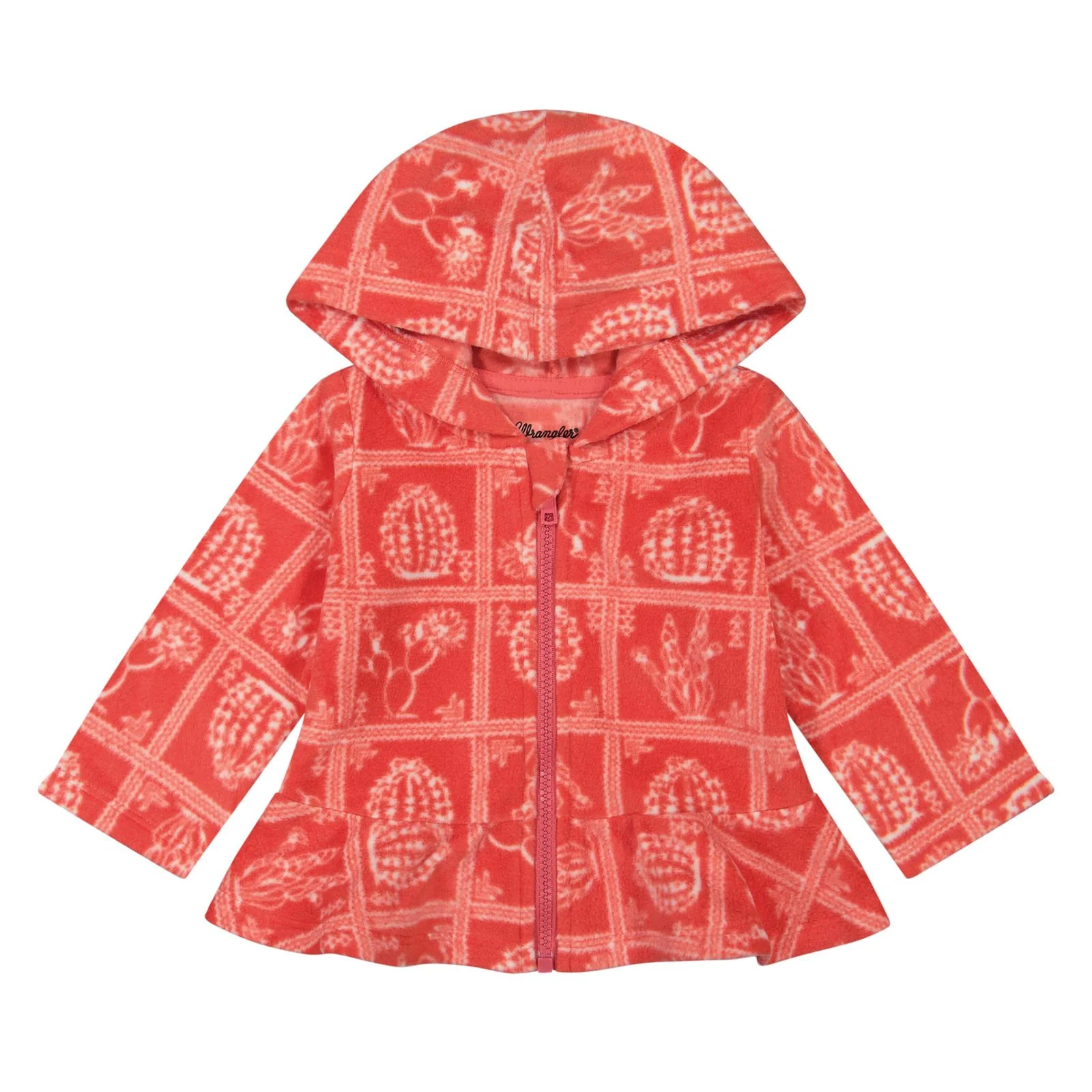 Wrangler Baby Girl's Sherpa Cactus Fleece Full Zip Hooded Top - Pink