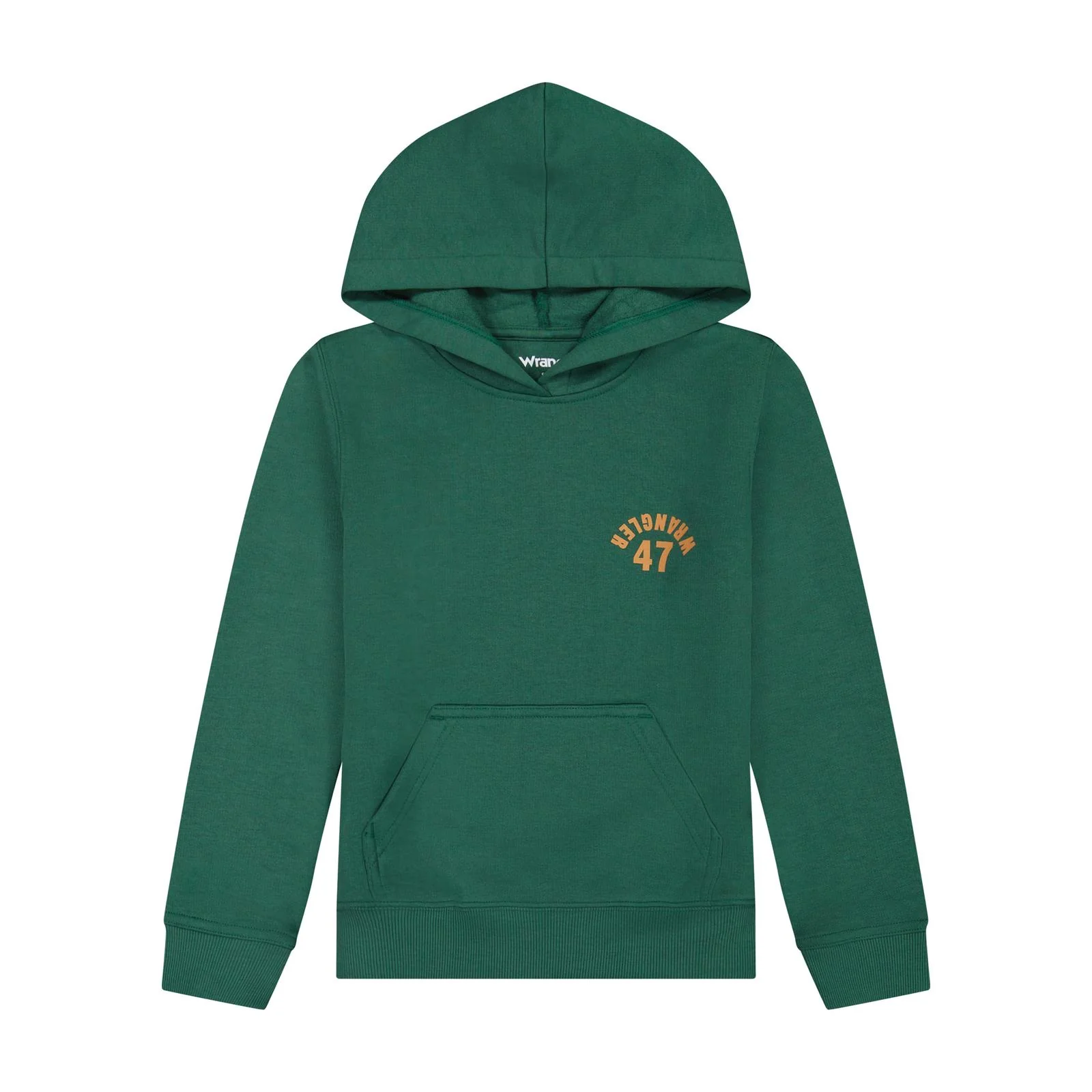 Wrangler Boy's Backwards Wrangler Graphic Long Sleeve Hoodie  - Hunter Green