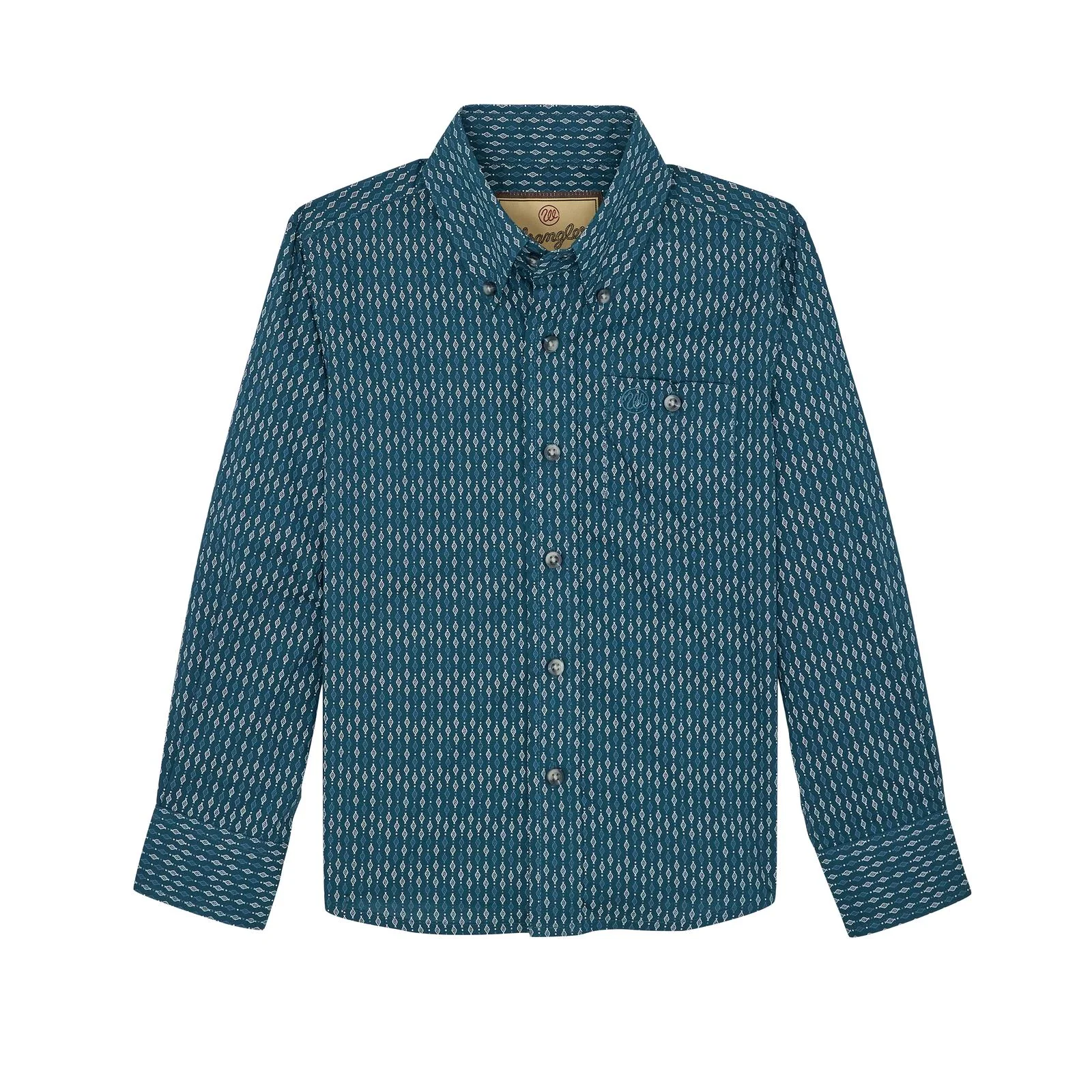 Wrangler Boy's Classic Long Sleeve Shirt - Blue