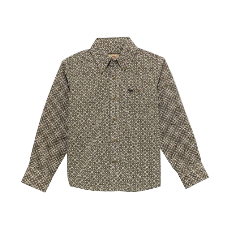 Wrangler Boy's Classic Long Sleeve Shirt - Brown