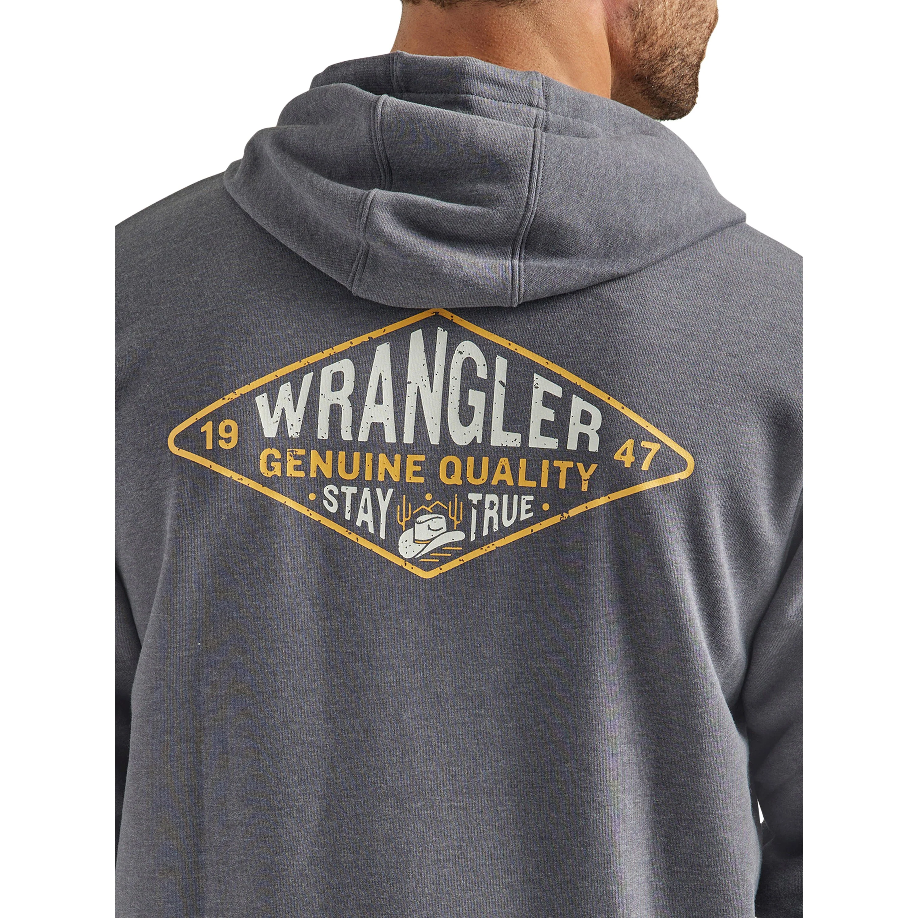 Wrangler Men's Regular Fit Zip Up Hoodie - Grey - Image 5