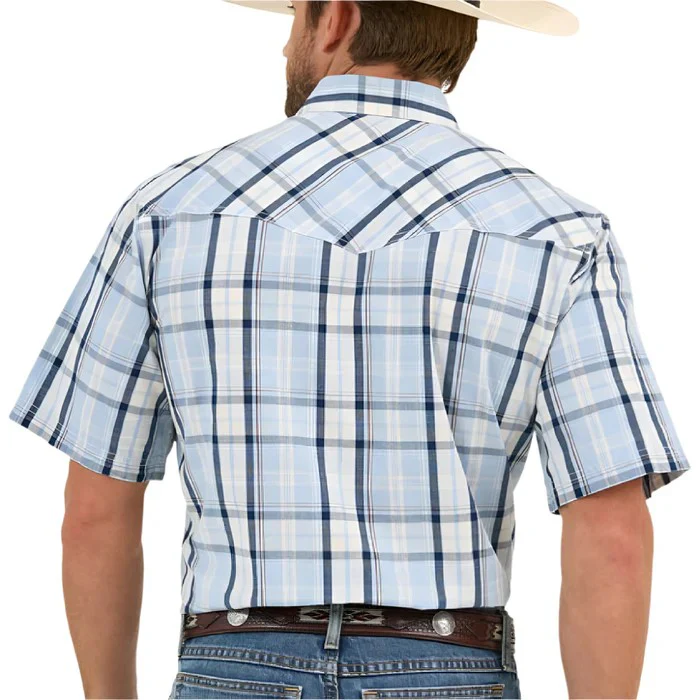 Wrangler Men's Competition Advanced Comfort Classic Fit Short Sleeve Shirt - Blue - Image 2