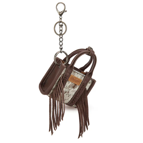 Wrangler Cowhide Mini Fringe Tote/Keychain Bag- Multiple Colours - Image 2