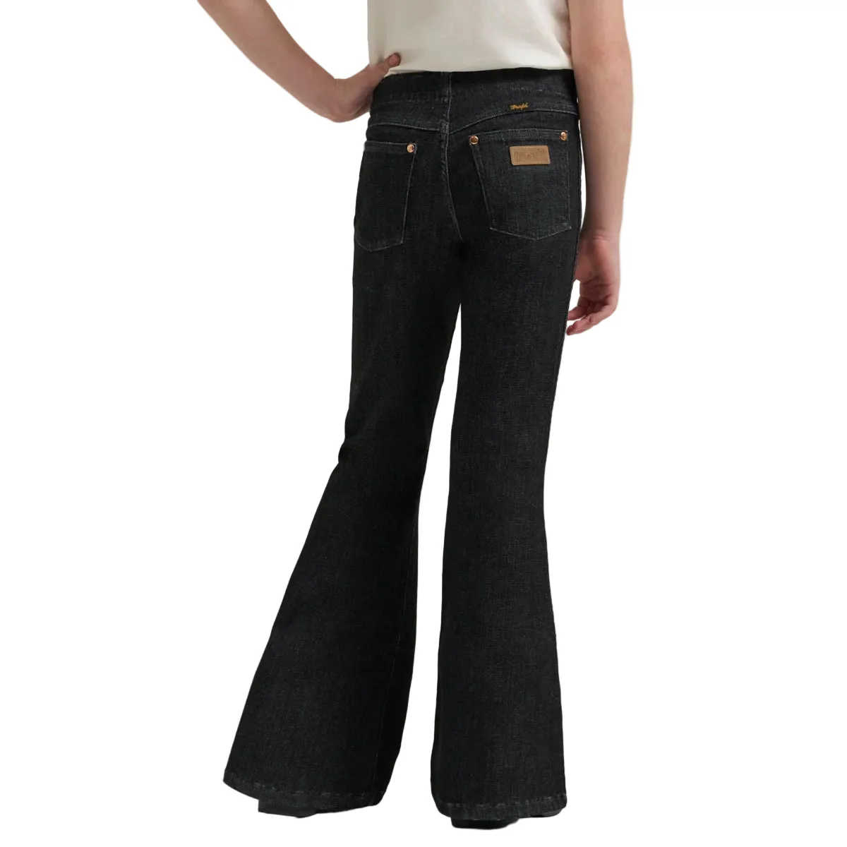 Wrangler Lainey Wilson Girl's Bell Bottom Jeans - Black - Image 2