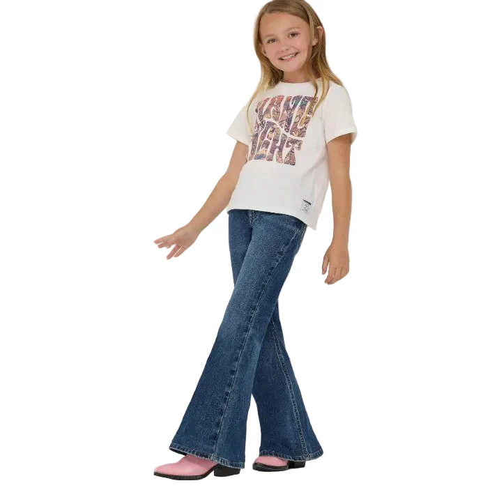 Wrangler Girl's Lainey Wilson Bell Bottom Jeans - Dark Wash