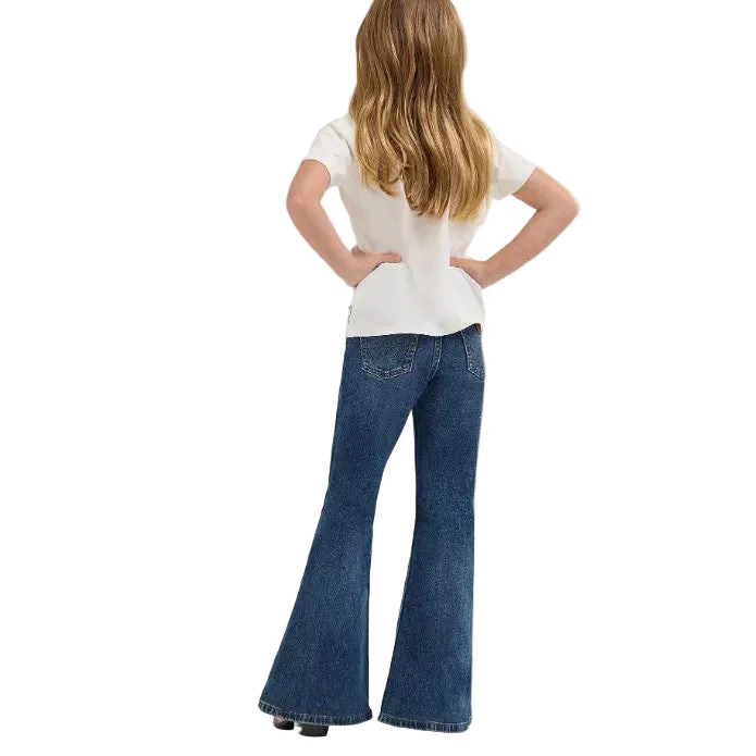 Wrangler Girl's Lainey Wilson Bell Bottom Jeans - Dark Wash - Image 2