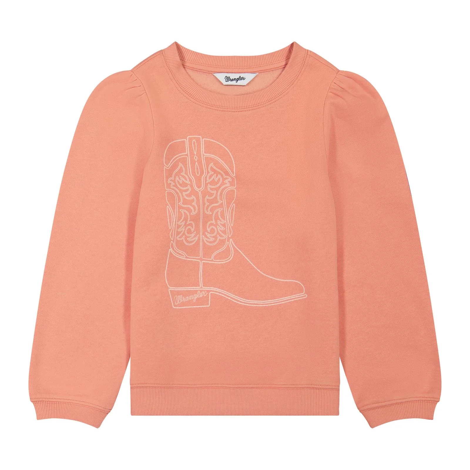 Wrangler Girl's Long Sleeve Boot Graph Sweatshirt - Pink