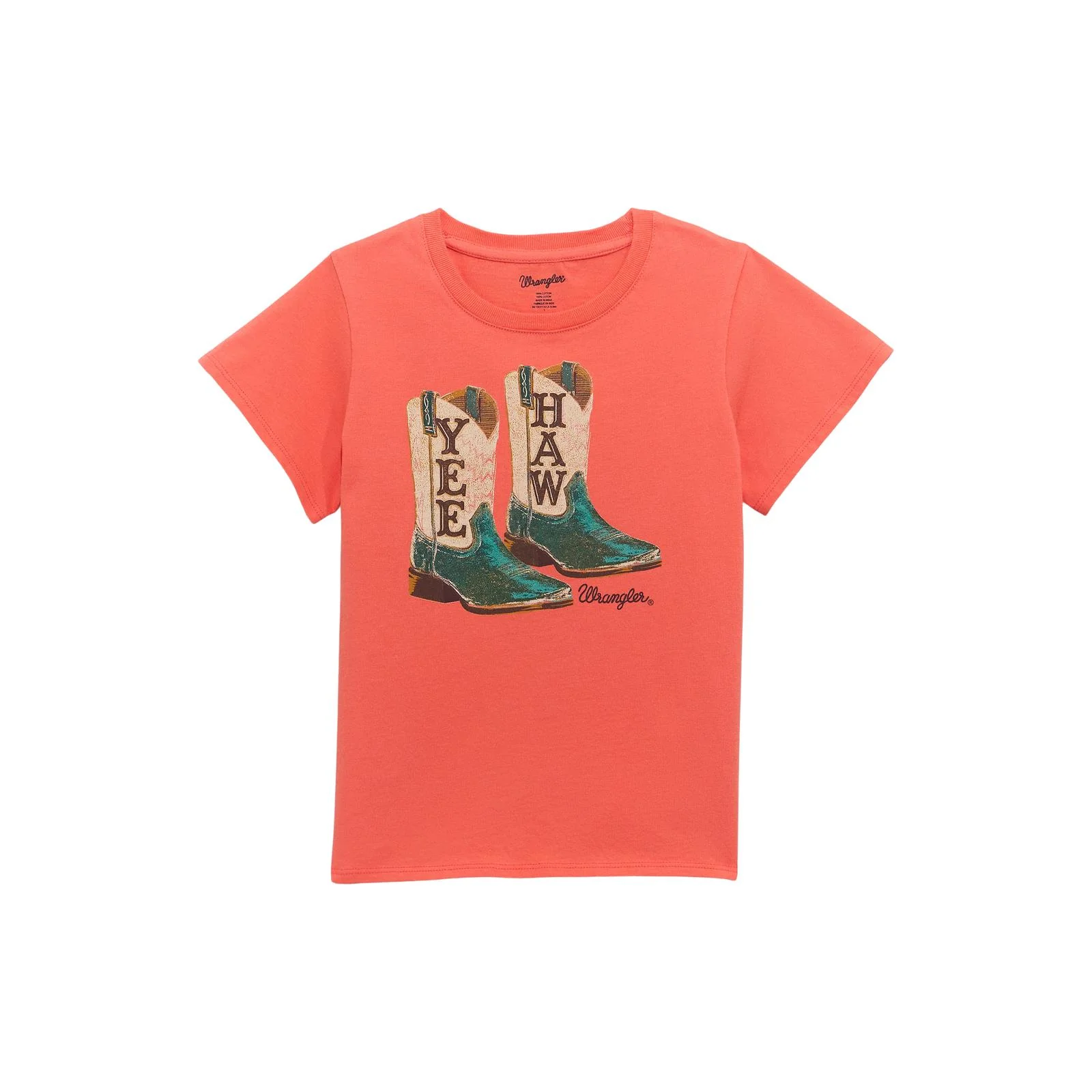 Wrangler Girl's West Short Sleeve Tee Shirt- Pink