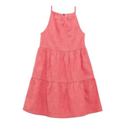 Wrangler Girl's Western Sleeveless Tiered Dress- Red - Image 2