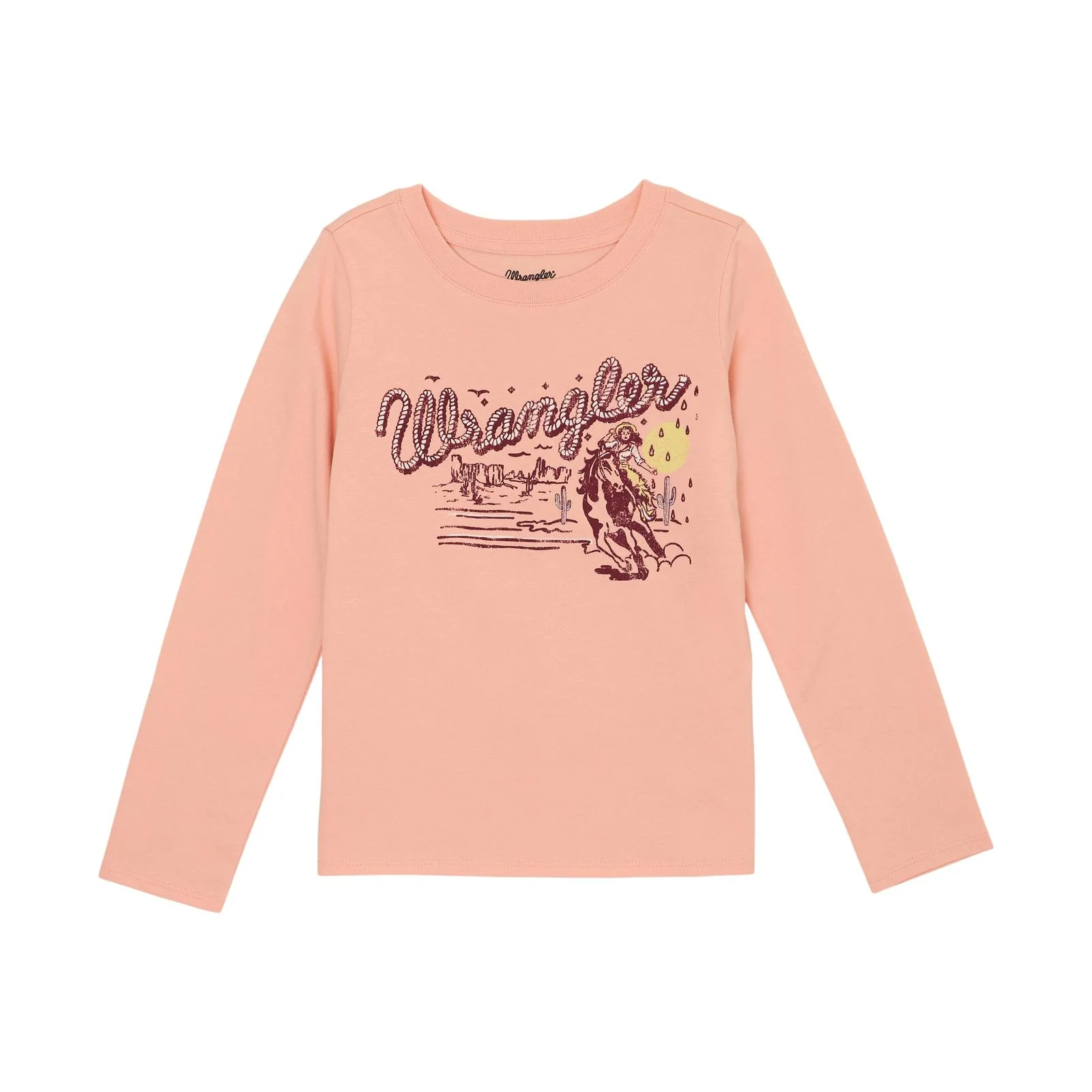 Wrangler Girl's Western Print Long Sleeve Top - Pink