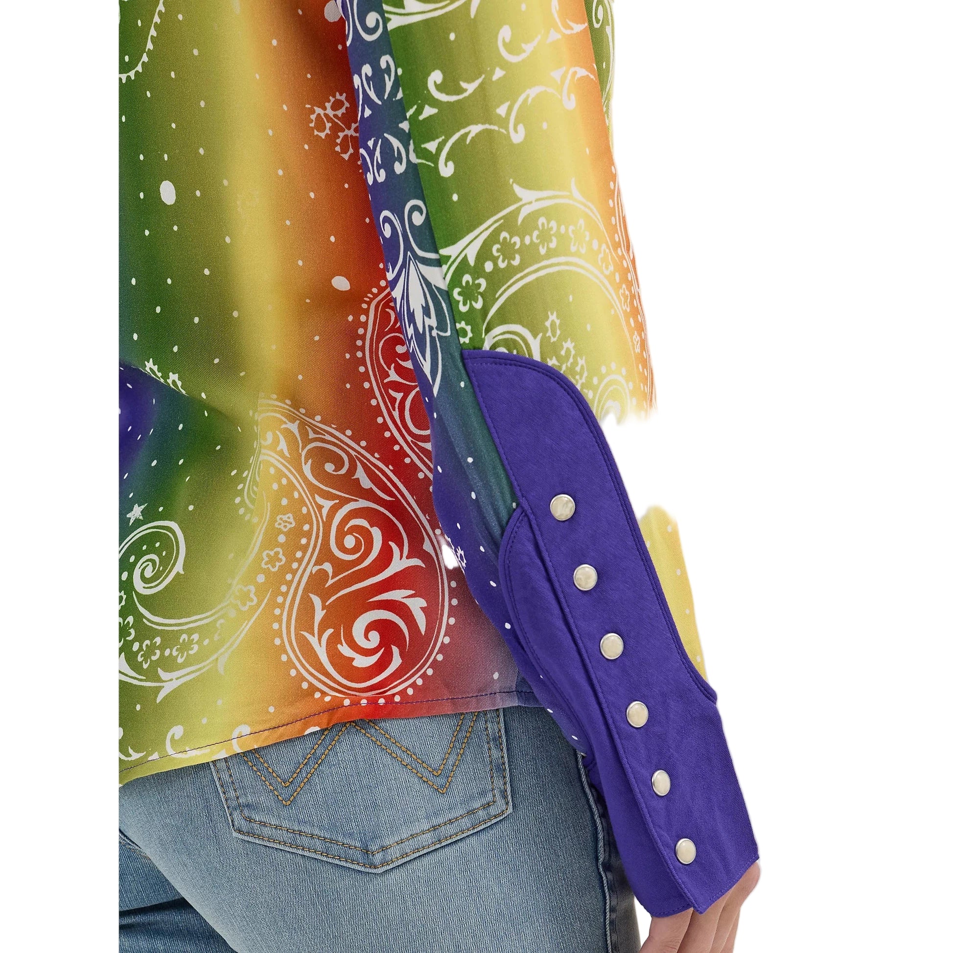 Wrangler Lainey Wilson Long Sleeve Rainbow Bandana Shirt - Image 6