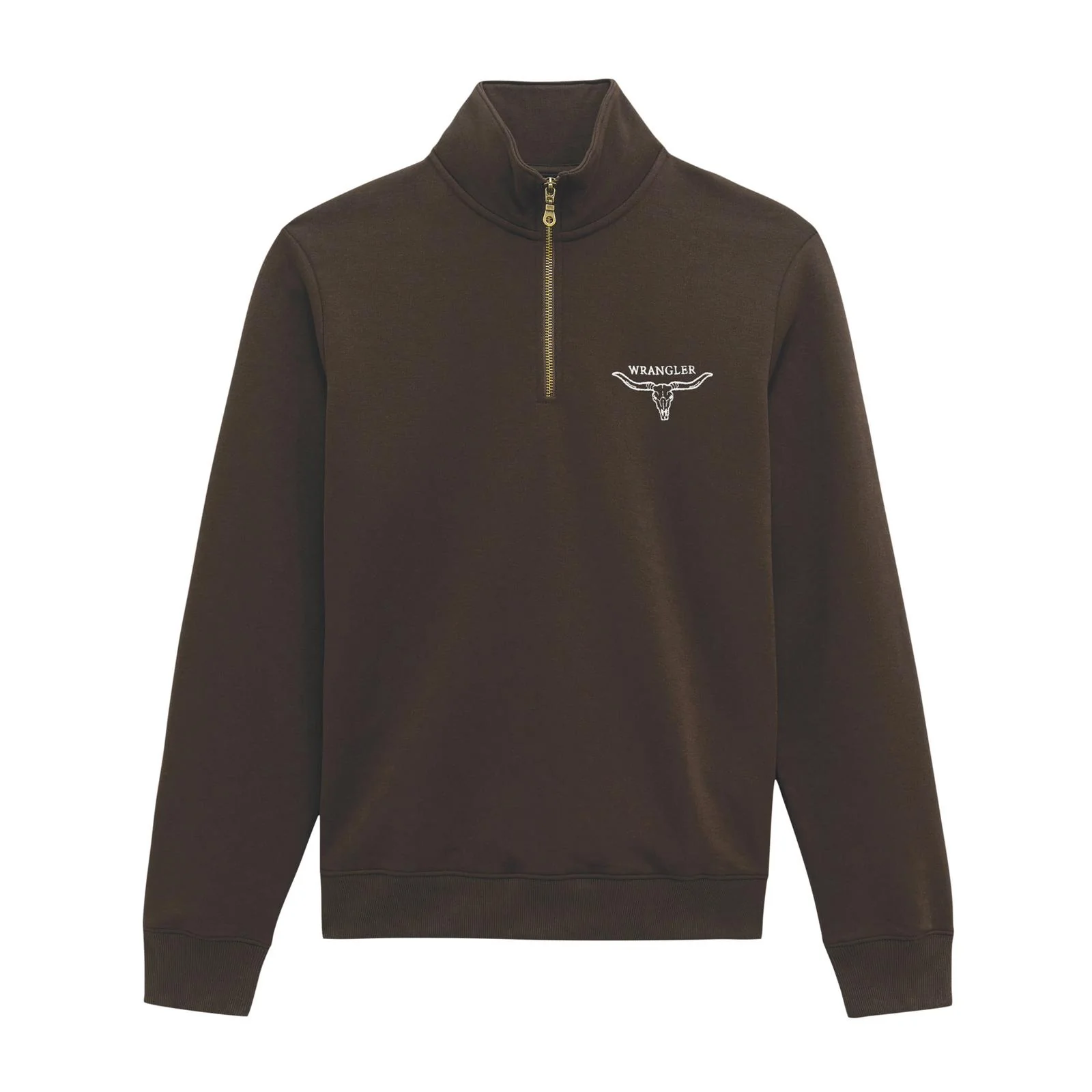 Wrangler Men's 1/4 Zip Fleece Pullover - Chocolate Torte