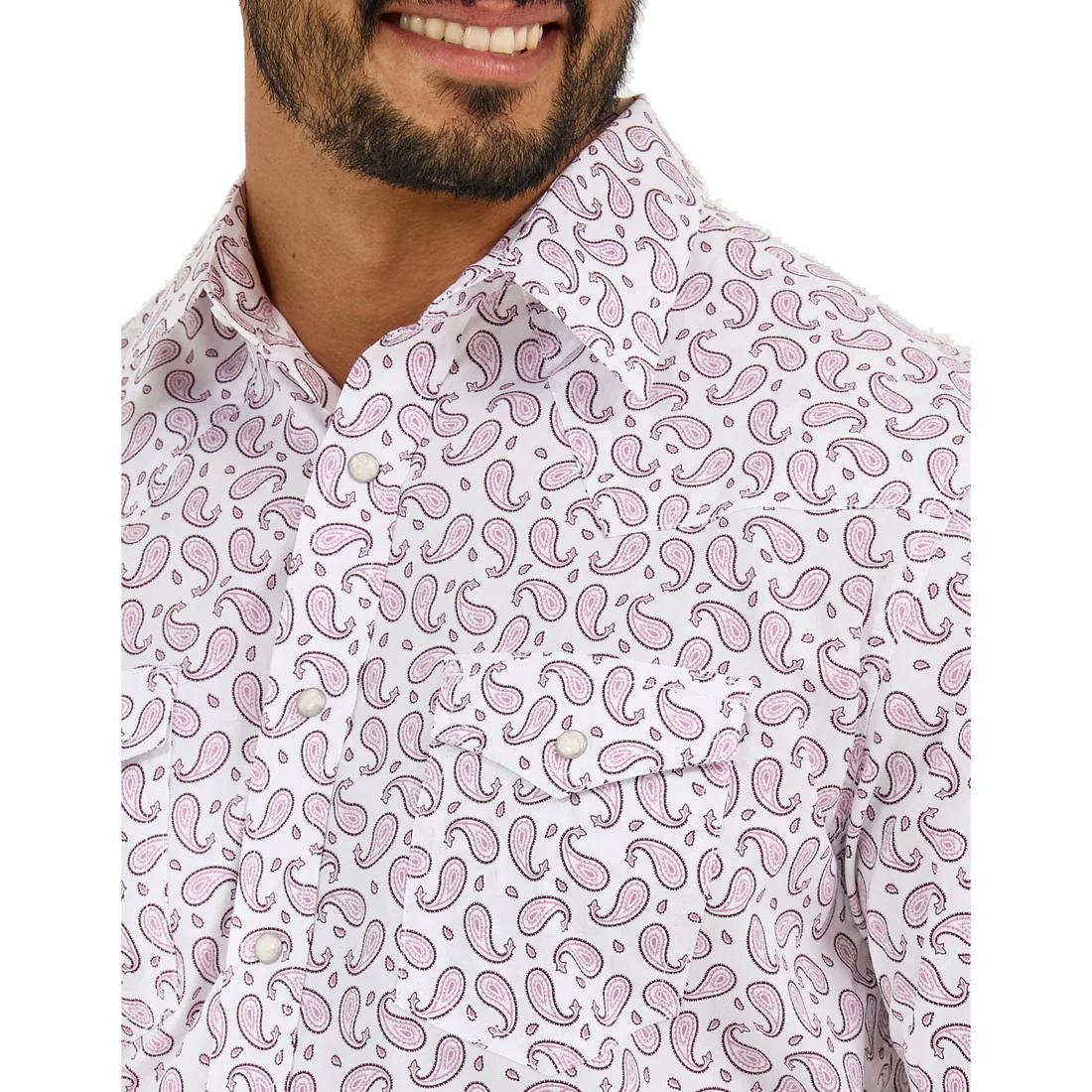 Wrangler Men's 20X Competition Advanced Classic Fit Comfort Long Sleeve Shirt- Sangria - Image 2