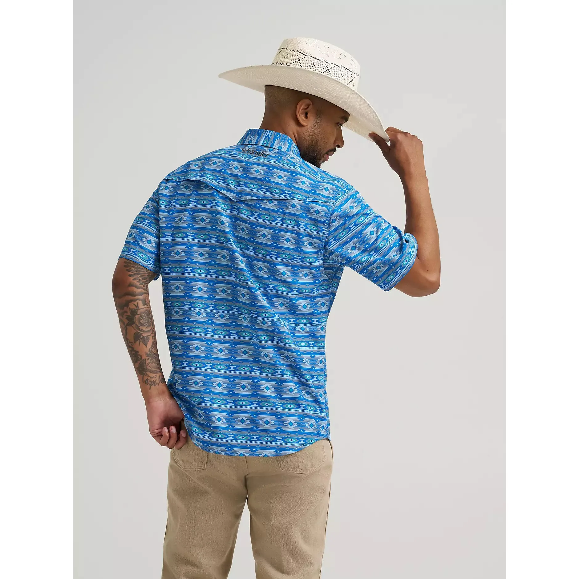 Wrangler Men's All Terrain Short Sleeve Print Shirt- Checotah - Image 2