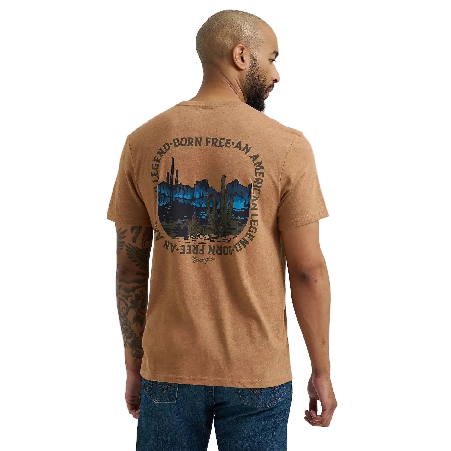 Wrangler Men's Back Graphic Short Sleeve Tee Shirt - Legendary Brown - Image 2