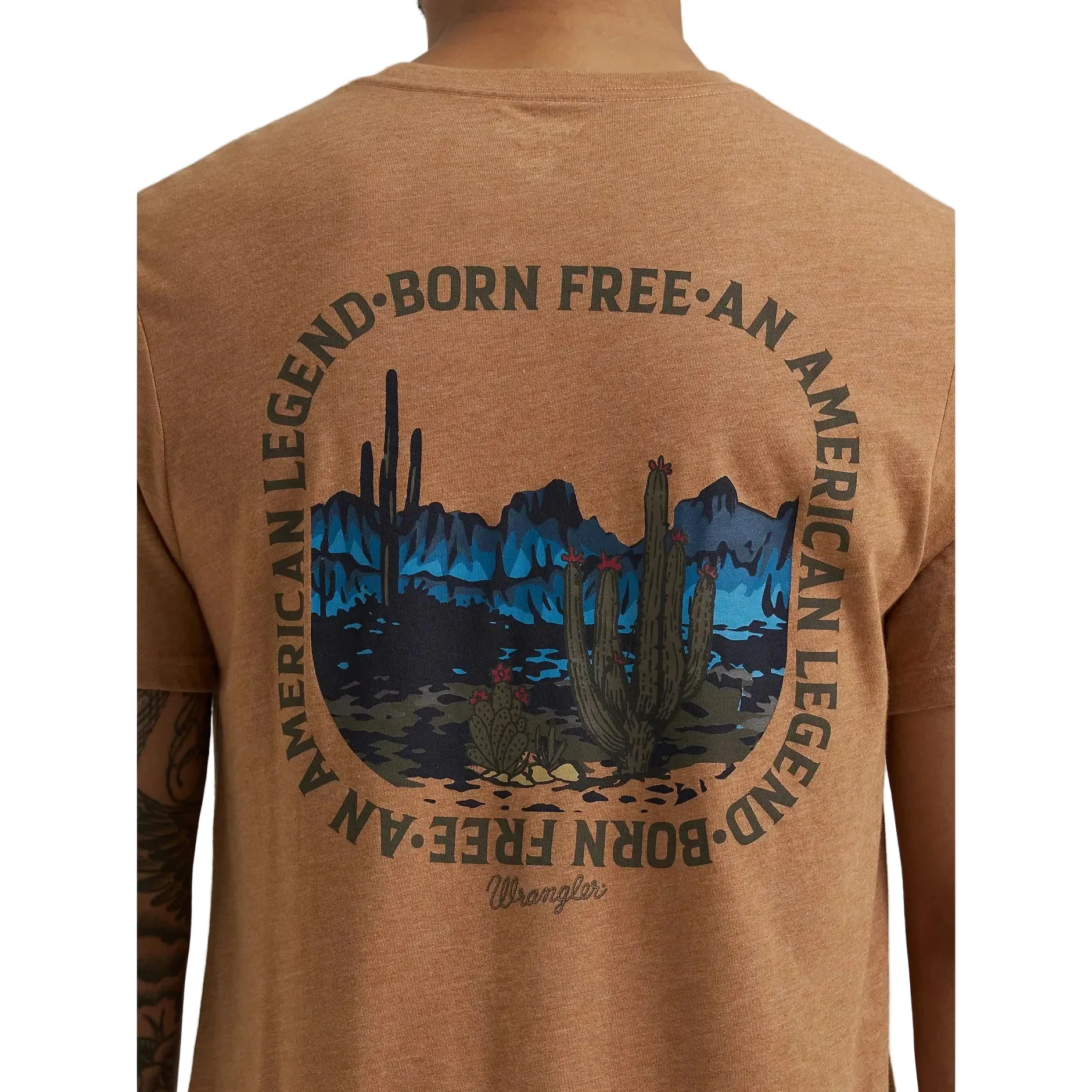 Wrangler Men's Back Graphic Short Sleeve Tee Shirt - Legendary Brown - Image 4