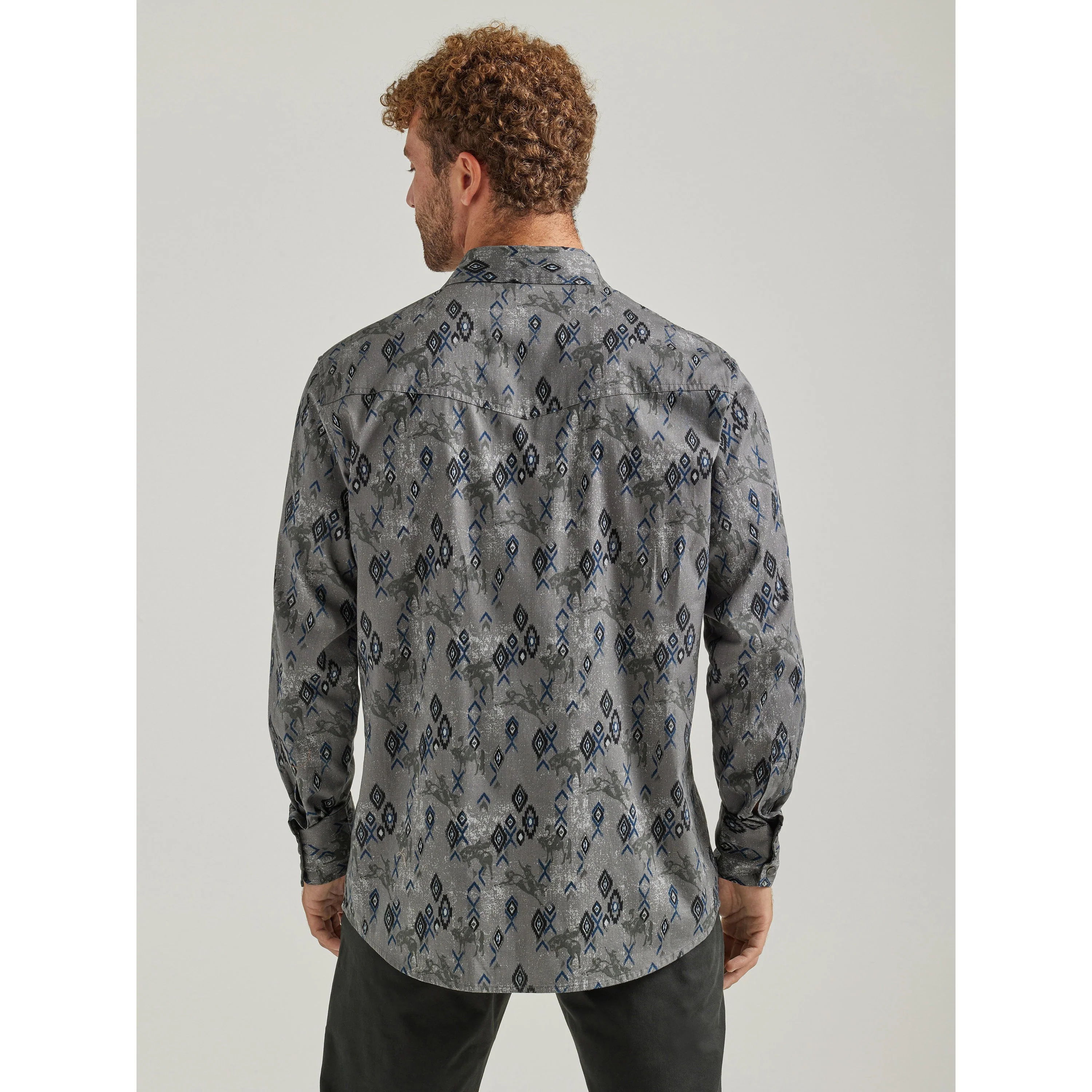 Wrangler Men's Coconut Cowboy Long Sleeve Classic Fit Shirt - White/Black - Image 3