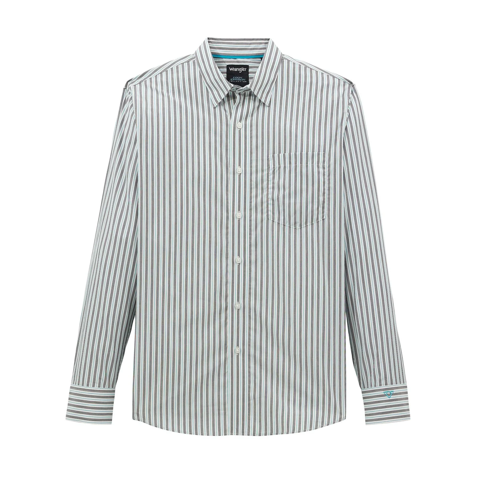 Wrangler Men's Cody Johnson  Classic Fit Long Sleeve  Shirt - Blue Shadow