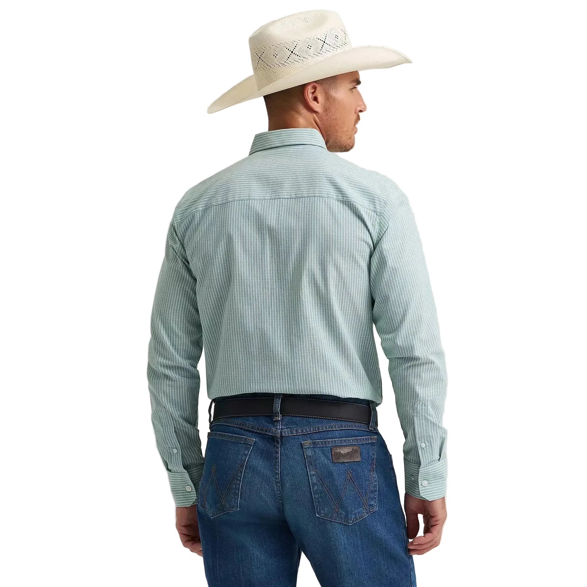 Wrangler Men's Cody Johnson One Pocket Button Down LS Shirt - Mass Stripe - Image 2