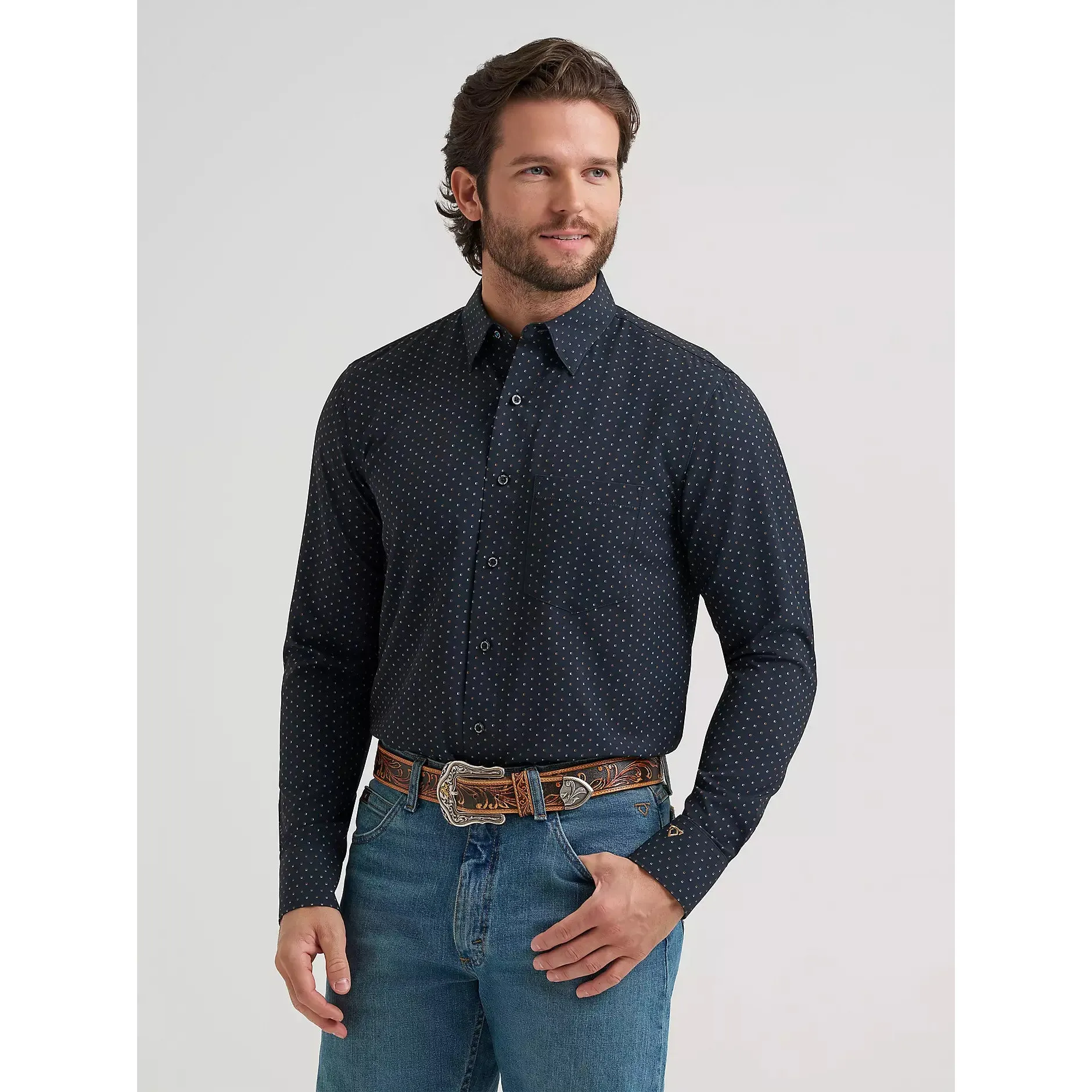 Wrangler Men's Cody Johnson Performance Button Down LS Shirt - D Spots