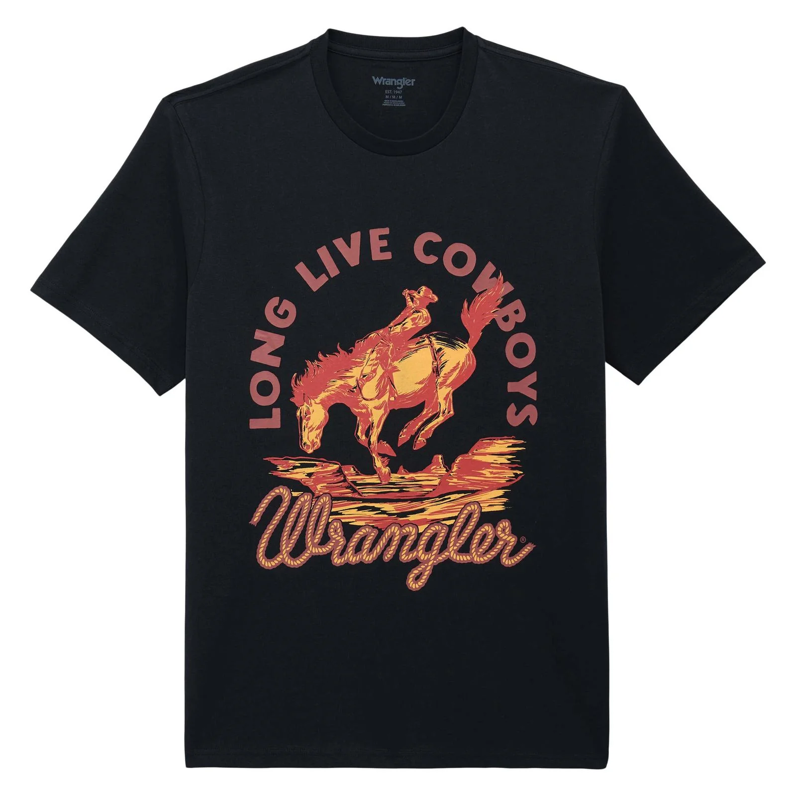 Wrangler Men's Graphic Short Sleeve Tee Shirt - Jet Black