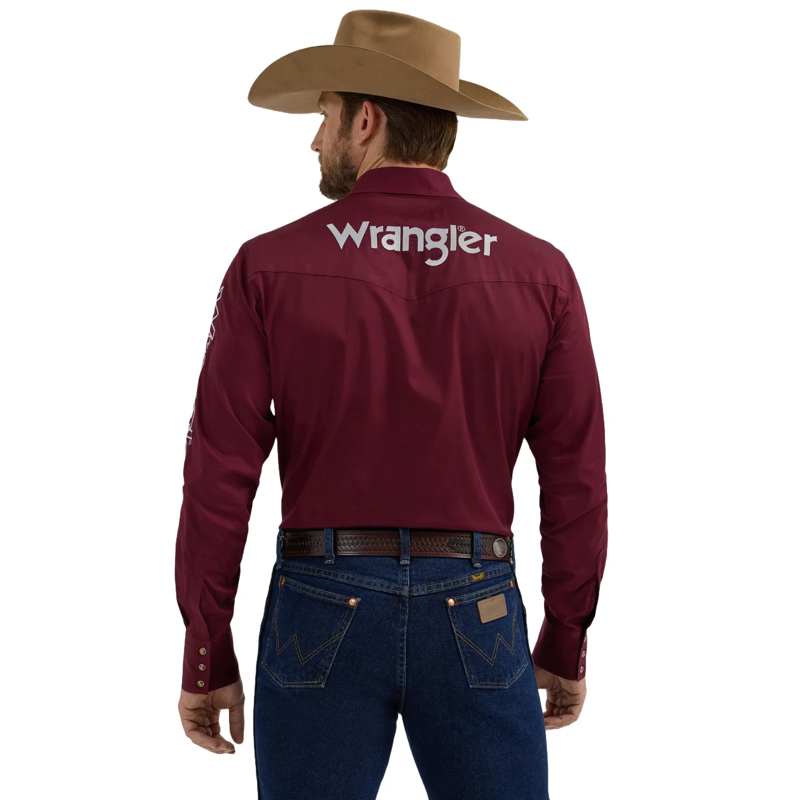 Wrangler Men's HO24 Long Sleeve Button Down Shirt - Wine - Image 2