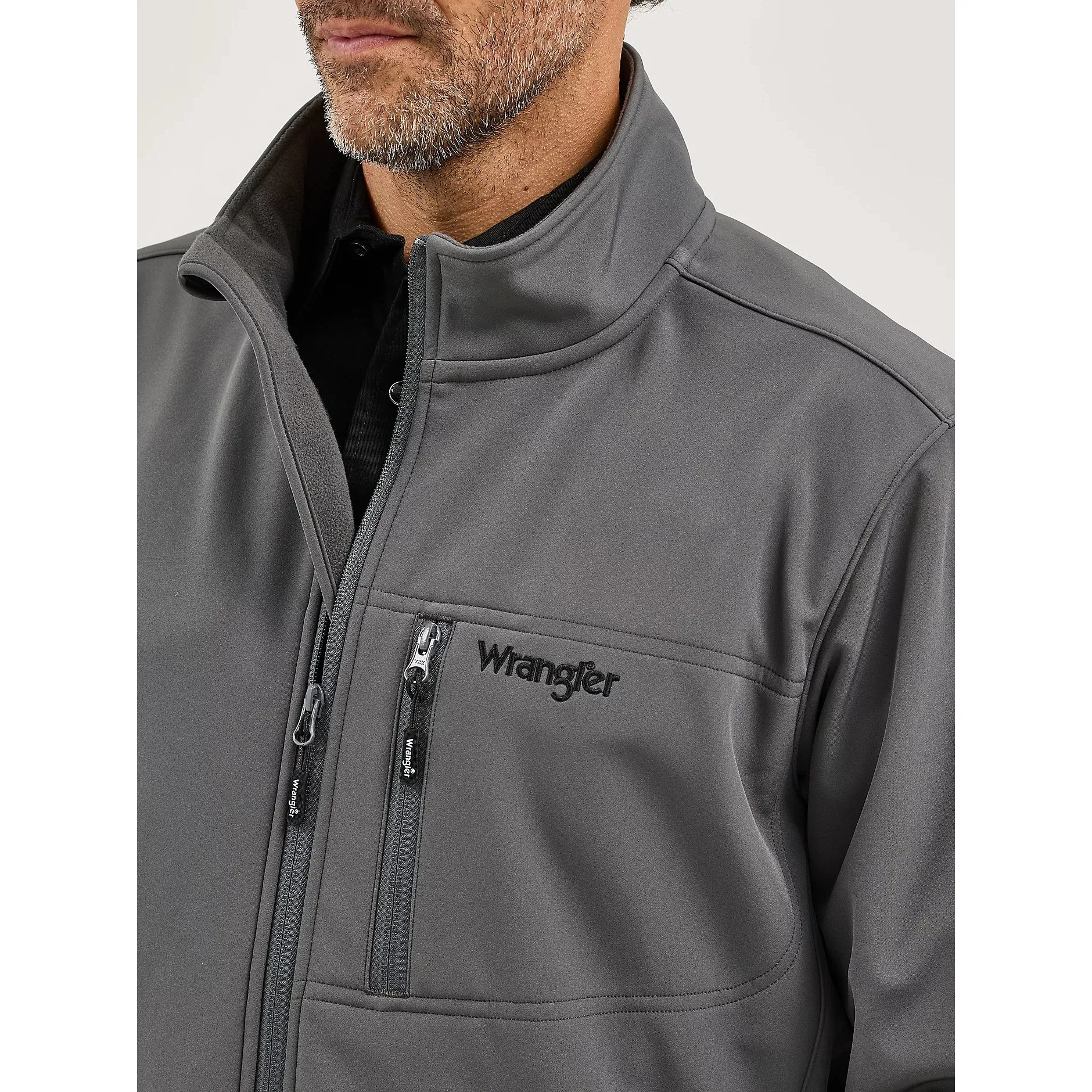 Wrangler Men's Long Sleeve Trail Jacket- Dark Shadow Grey - Image 3