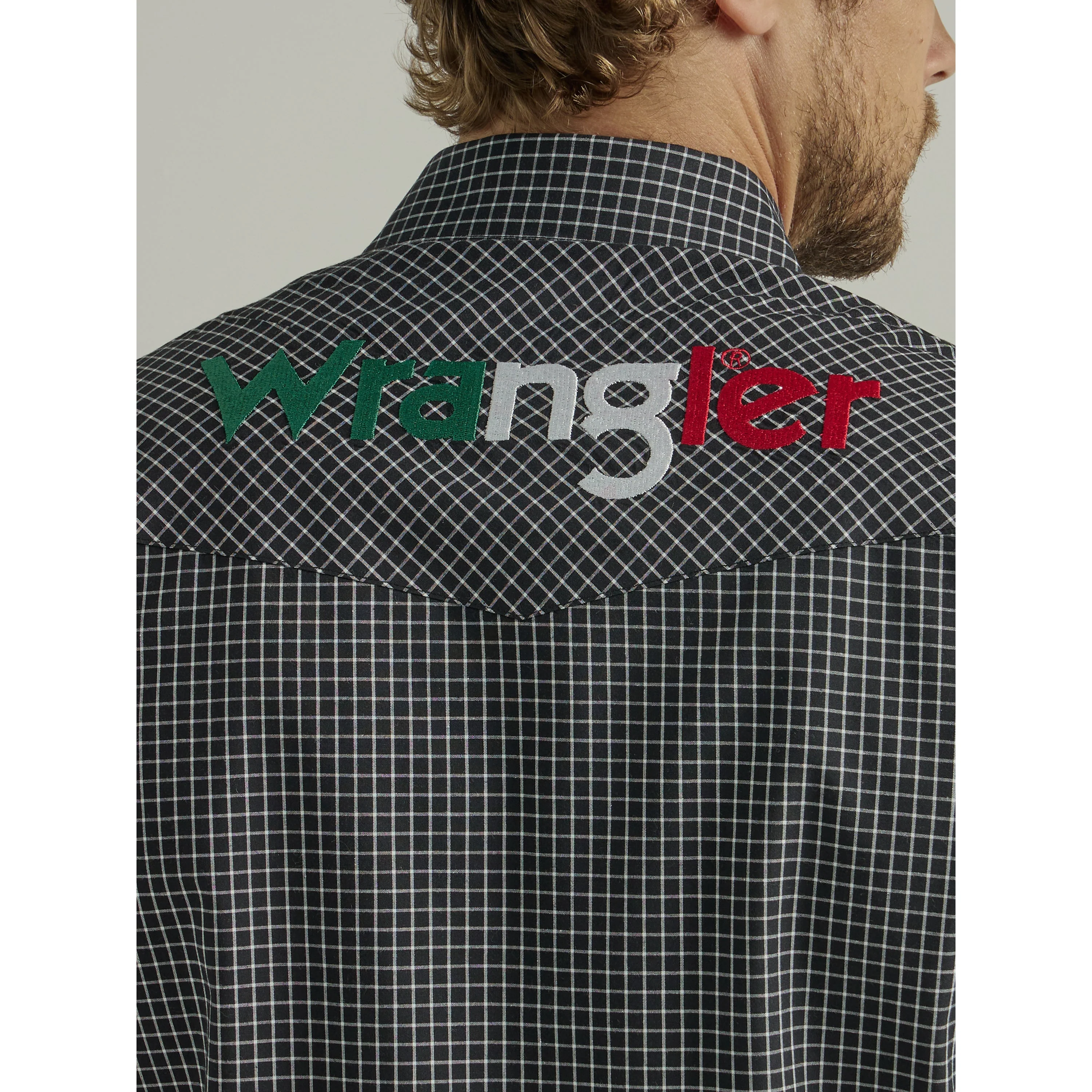 Wrangler Men's Long Sleeve Logo Shirt - Black Mexico Print - Image 3