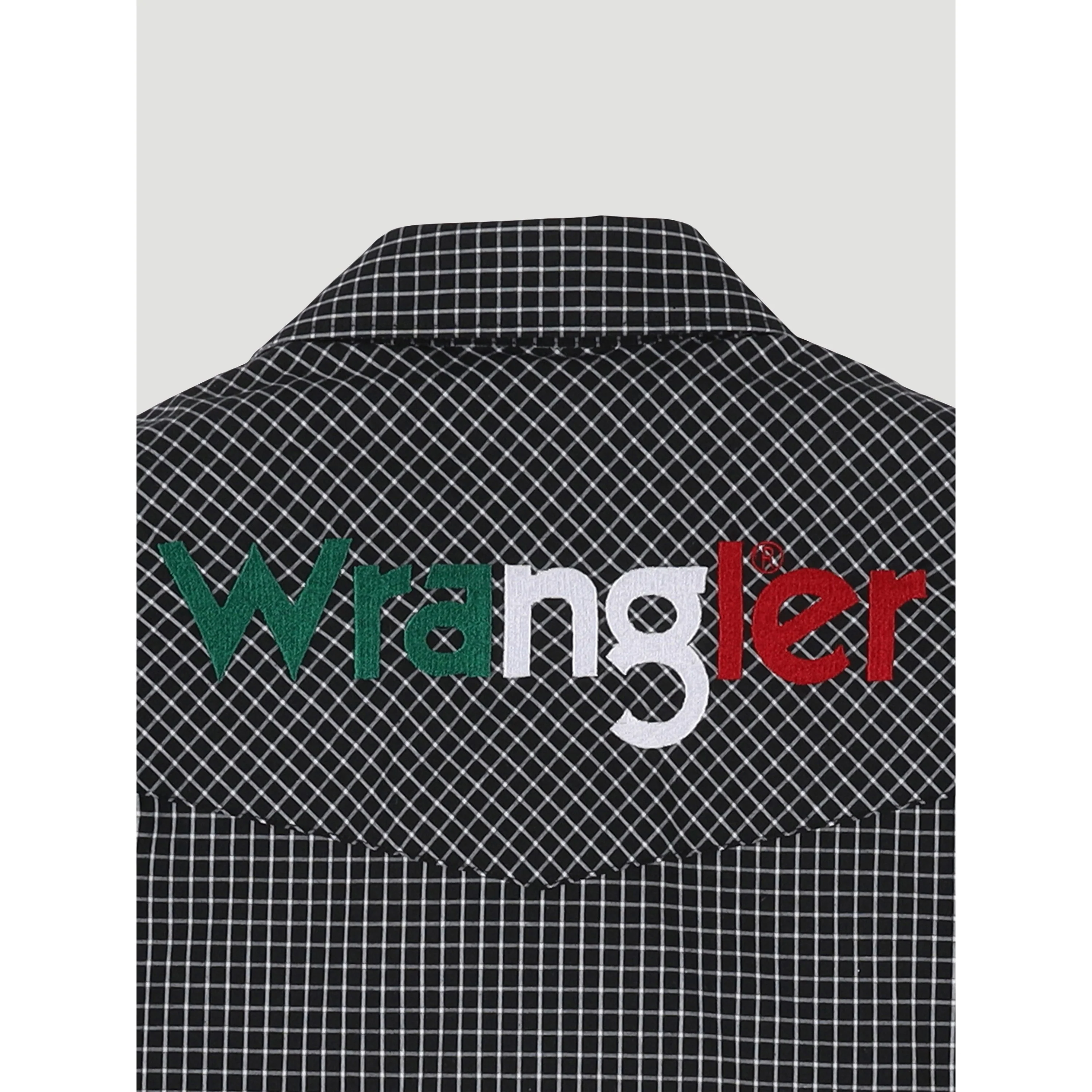 Wrangler Men's Long Sleeve Logo Shirt - Black Mexico Print - Image 6
