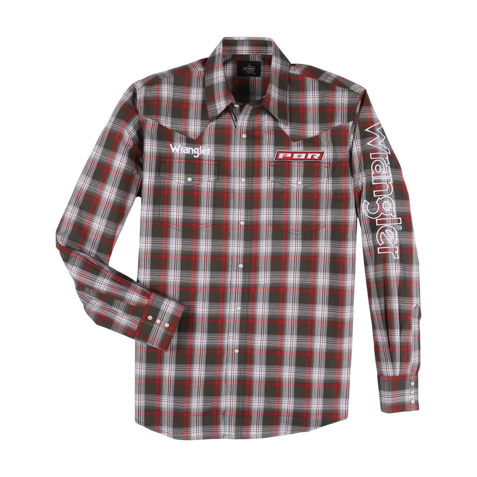 Wrangler Men's Long Sleeve PBR Logo Shirt - Red