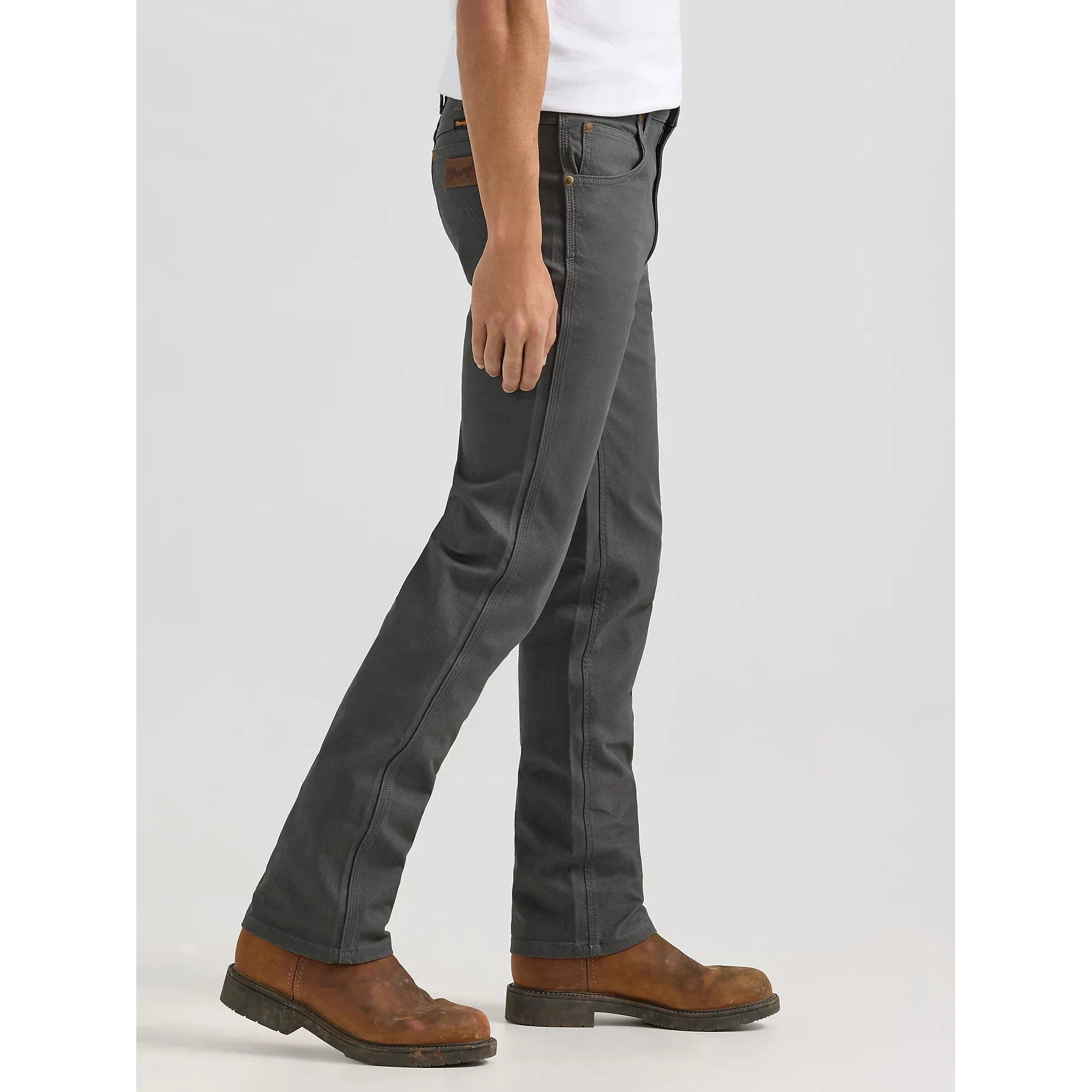 Wrangler Men's Premium Performance Tough Comfort Cowboy Cut Slim Fit Canvas Jean - Grey Pinstripe - Image 2