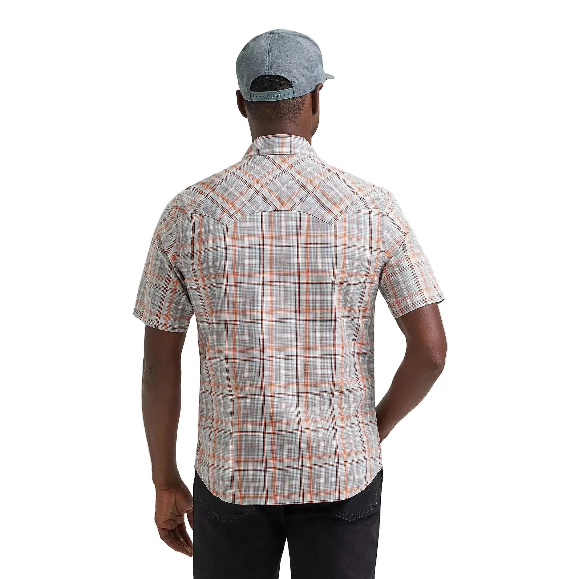 Wrangler Men's Retro® Short Sleeve Sawtooth Pocket Western Snap Shirt - Gray Lights - Image 2