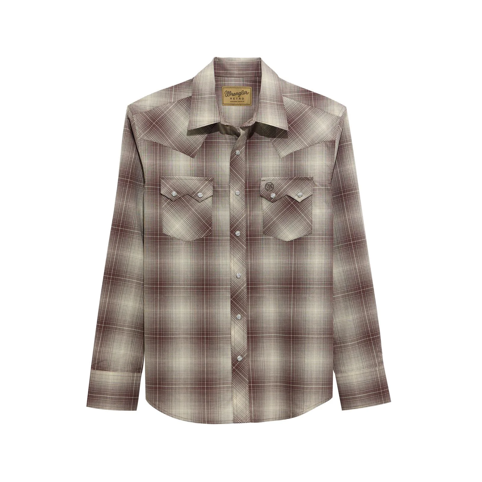 Wrangler Men's Retro Long Sleeve Modern Fit Shirt - Brown