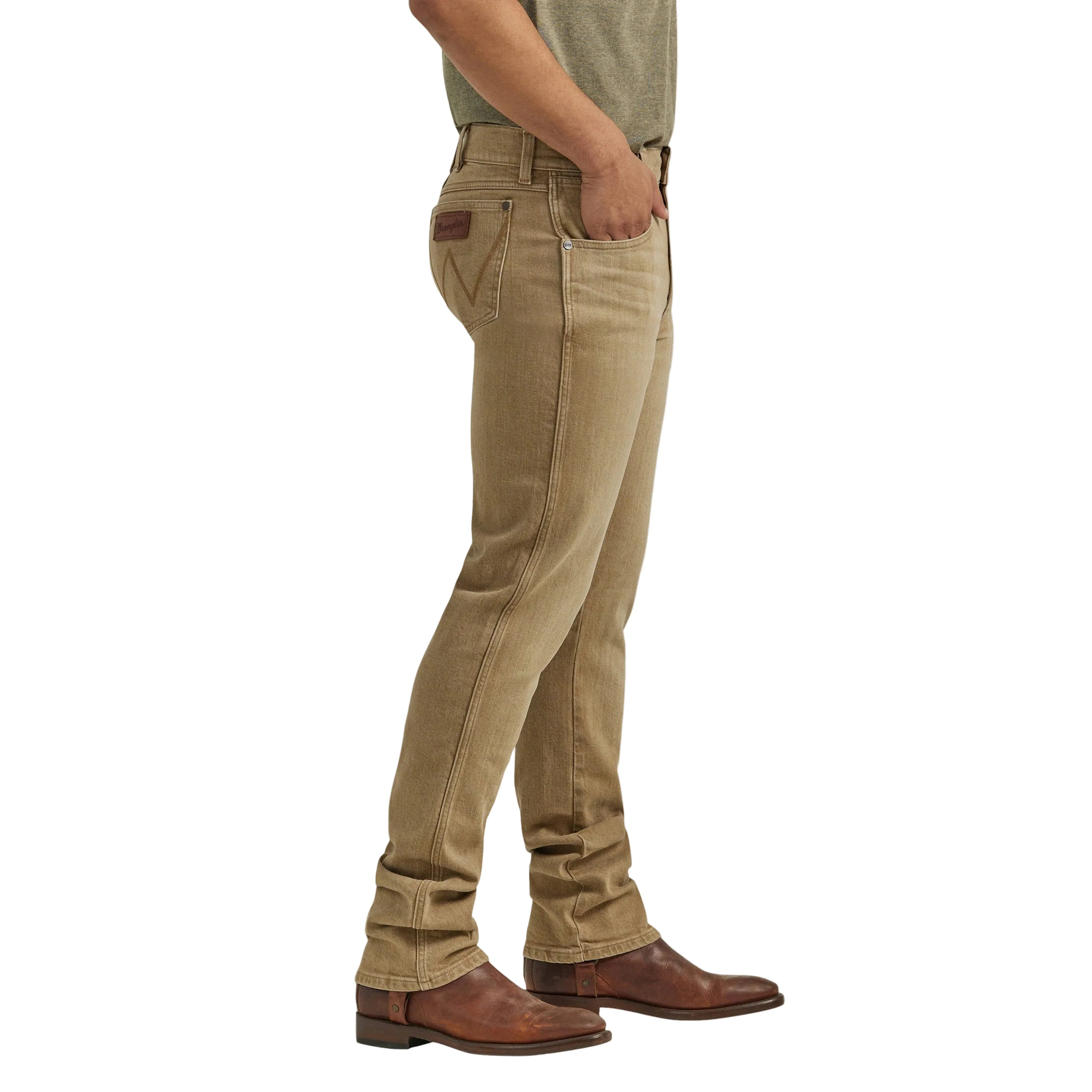 Wrangler Men's Retro Slim Straight Jeans - Khaki - Image 3