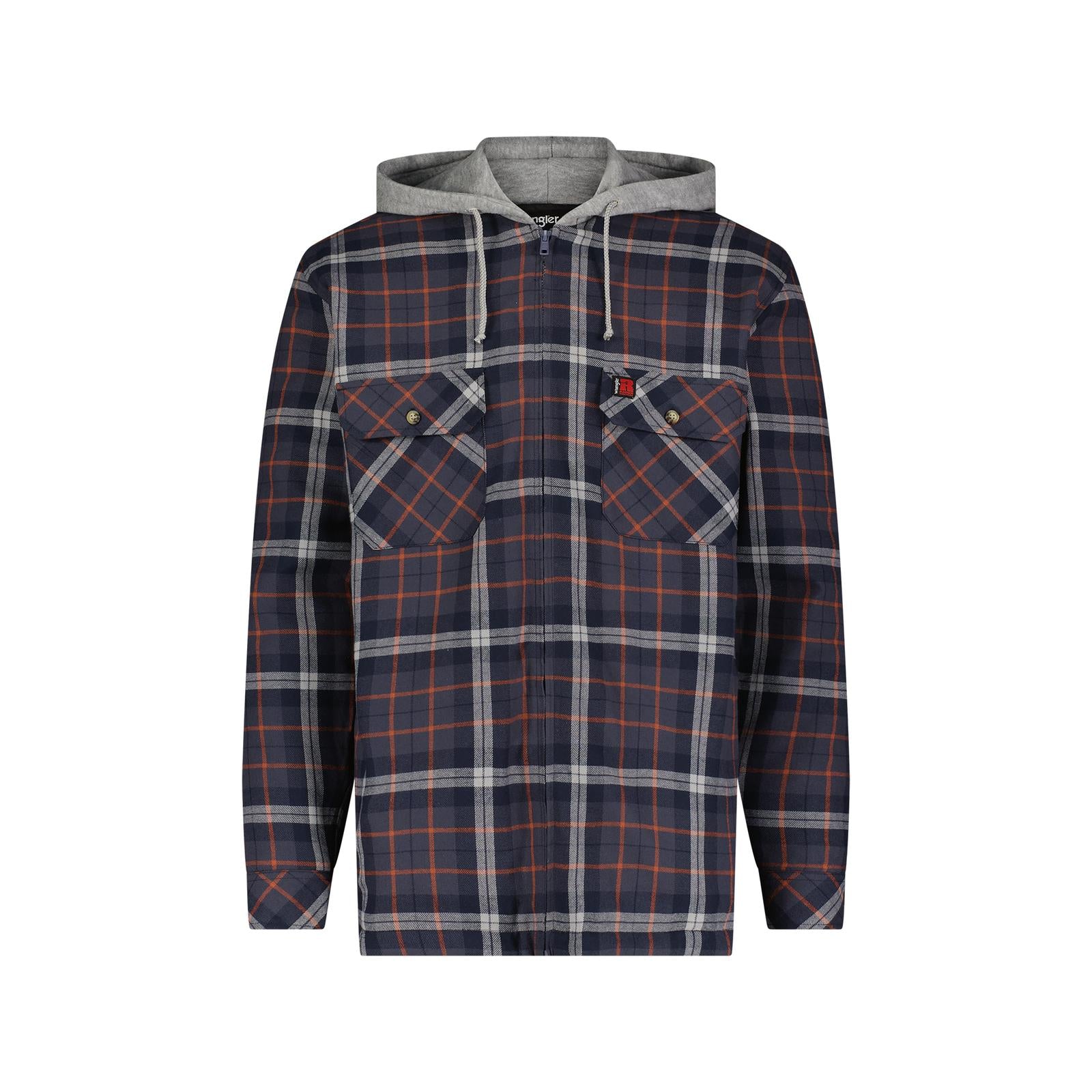 Wrangler Men's RIGGS Workwear Flannel Hooded Jacket - Ink Red